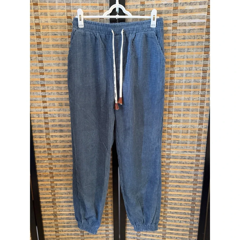Kidoriman Corduroy Joggers Mens Large Blue Grey Japanese Streetwear Pants